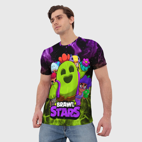 Мужская футболка 3D с принтом Brawl Stars Spike, фото на моделе #1