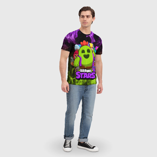 Мужская футболка 3D с принтом Brawl Stars Spike, вид сбоку #3