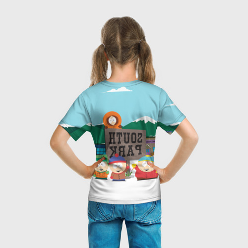 Детская 3D футболка с принтом ЮЖНЫЙ ПАРК | SOUTH PARK (Z), вид сзади #2