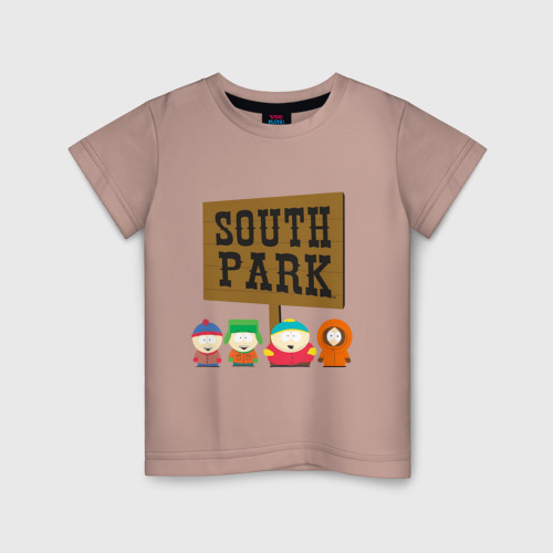 Детская футболка хлопок с принтом South Park, вид спереди #2