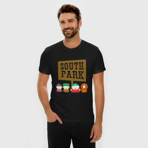 Мужская футболка премиум с принтом South Park, фото на моделе #1