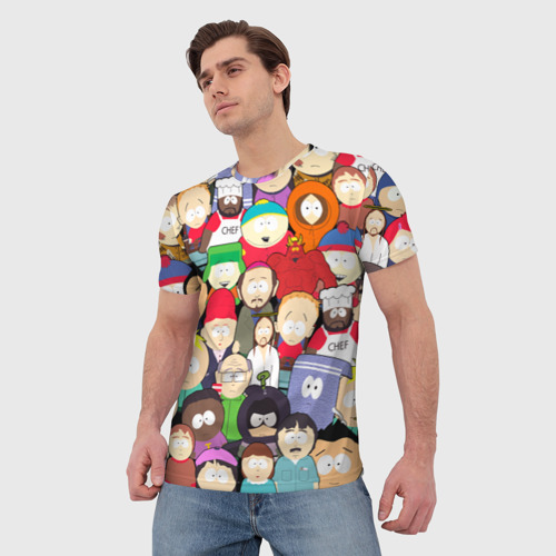 Мужская футболка 3D с принтом South Park персонажи, фото на моделе #1