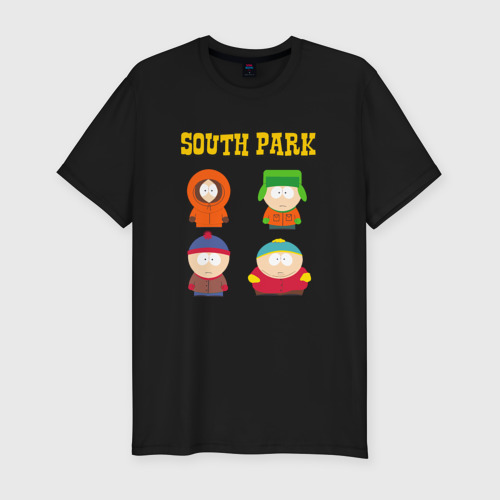 Мужская футболка хлопок Slim с принтом Южный Парк South Park, вид спереди #2