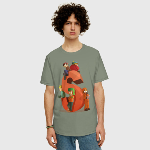 Мужская футболка хлопок Oversize с принтом SOUTH PARK, фото на моделе #1