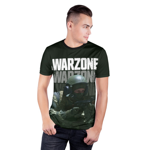 Мужская футболка 3D спортивная с принтом Warzone, фото на моделе #1