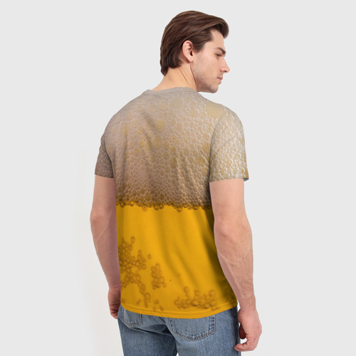 Мужская футболка 3D с принтом Пиво, вид сзади #2