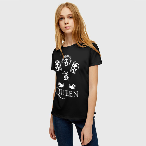 Женская футболка 3D с принтом QUEEN, фото на моделе #1