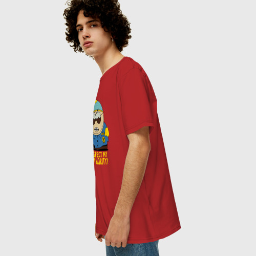 Мужская футболка хлопок Oversize с принтом South Park, Эрик Картман, вид сбоку #3