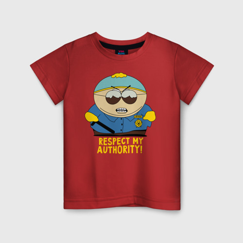 Детская футболка хлопок с принтом South Park, Эрик Картман, вид спереди #2