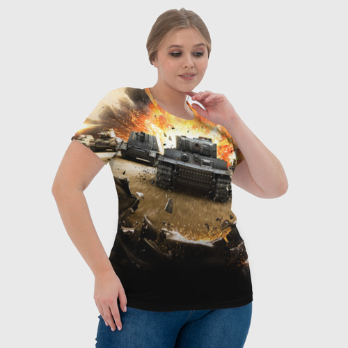 Женская футболка 3D с принтом ТАНКИ, фото #4