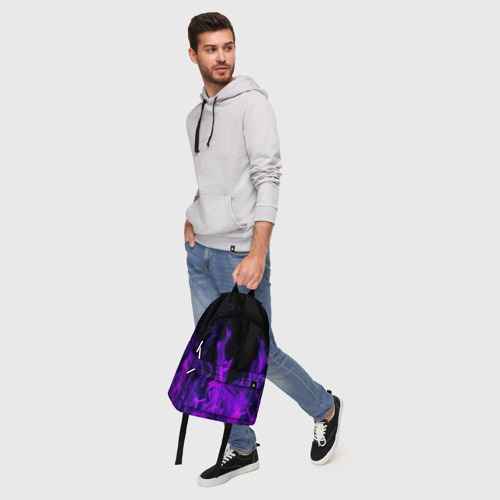 Рюкзак 3D с принтом ФИОЛЕТОВЫЙ ОГОНЬ, фото #5