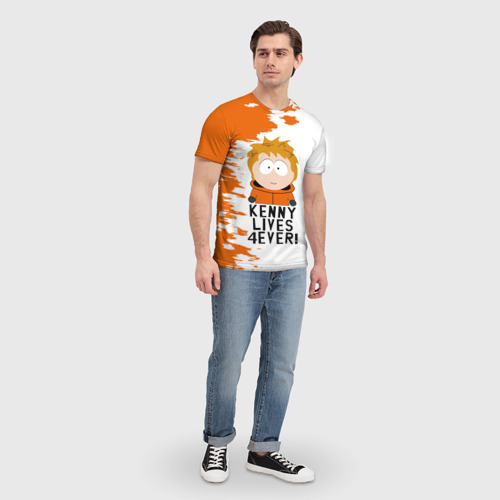 Мужская футболка 3D с принтом Кенни вечно живой!, вид сбоку #3