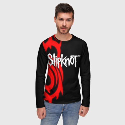Мужской лонгслив 3D с принтом Slipknot (7), фото на моделе #1