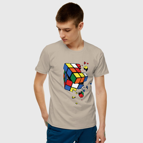 Мужская футболка с принтом Кубик Рубика, фото на моделе #1
