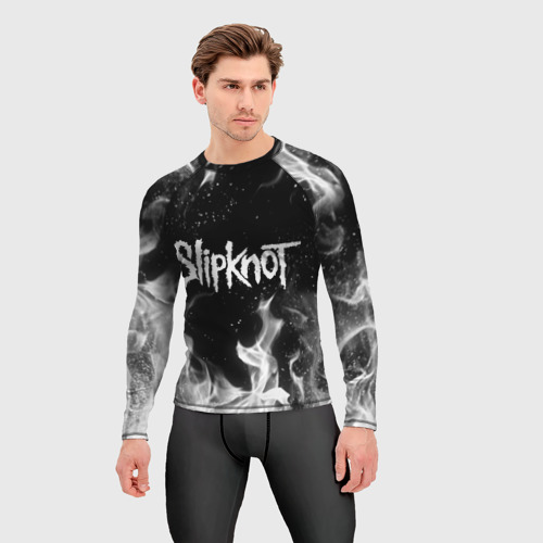 Мужской рашгард 3D с принтом Slipknot, фото на моделе #1
