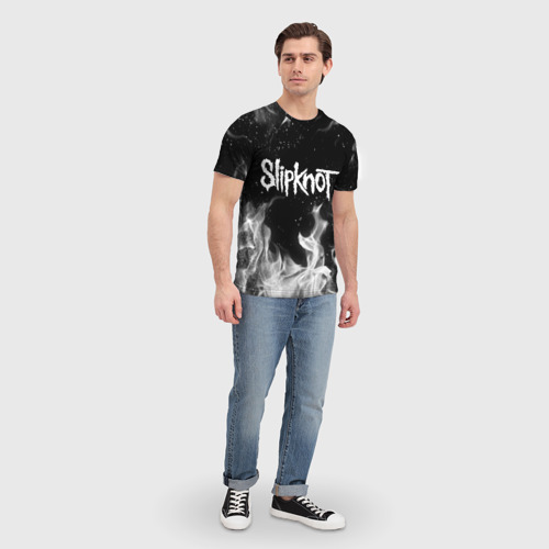 Мужская 3D футболка с принтом SLIPKNOT, вид сбоку #3