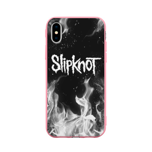 Чехол для iPhone X матовый с принтом Slipknot, вид спереди #2