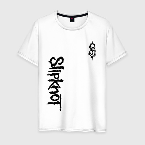 Мужская футболка хлопок с принтом Slipknot, вид спереди #2