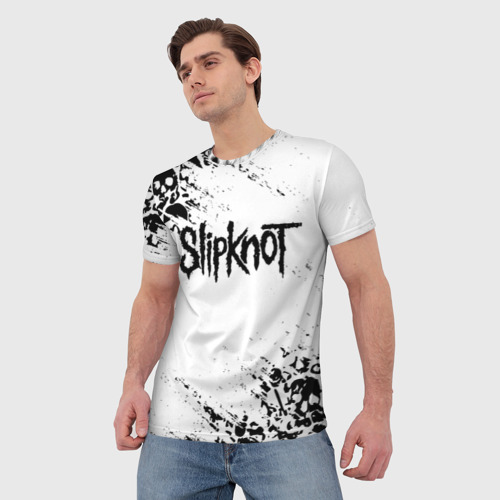 Мужская футболка 3D с принтом Slipknot Слипкнот, фото на моделе #1