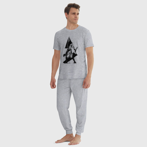 Мужская пижама хлопок с принтом SILENT HILL, вид сбоку #3
