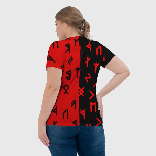 Женская футболка 3D с принтом РУНЫ, вид сзади #2