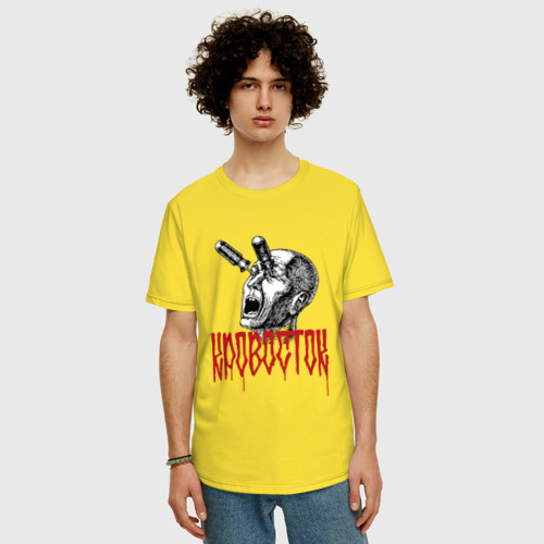 Мужская футболка хлопок Oversize с принтом Кровосток | Krovostok (Z), фото на моделе #1