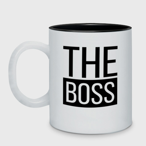 Кружка двухцветная с принтом The boss, вид спереди #2