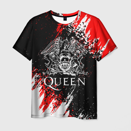 Мужская футболка 3D с принтом Queen, вид спереди #2