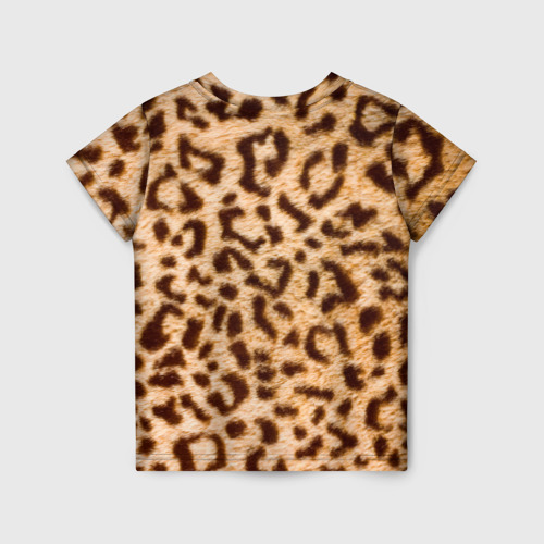 Детская футболка 3D с принтом Леопард, вид сзади #1
