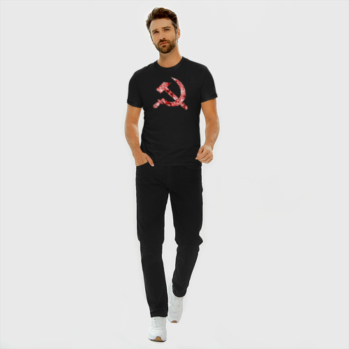 Мужская футболка премиум с принтом Ахегао СССР, вид сбоку #3