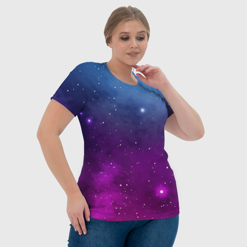 Женская футболка 3D с принтом НЕОНОВЫЙ КОСМОС, фото #4