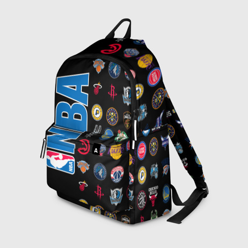 Рюкзак 3D с принтом NBA Team Logos 1, вид спереди #2