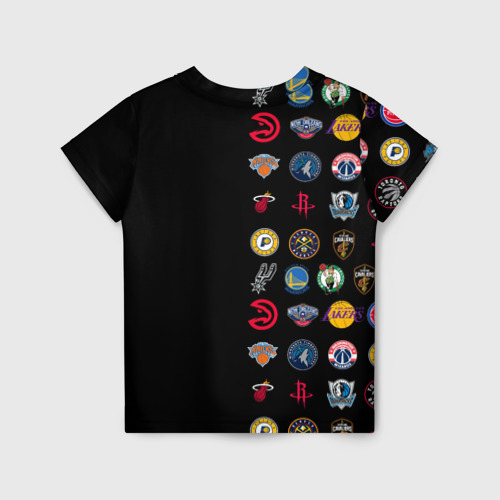 Детская футболка 3D с принтом NBA (Team Logos 2), вид сзади #1