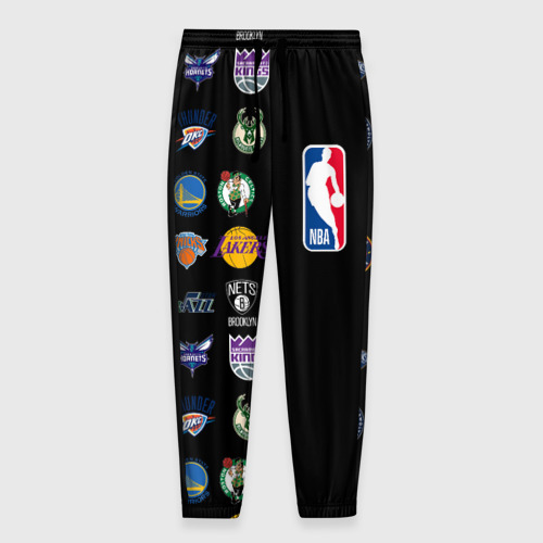 Мужские брюки 3D с принтом NBA (Team Logos 2), вид спереди #2