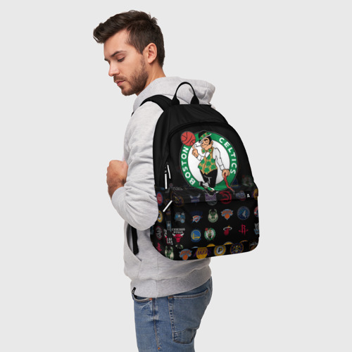 Рюкзак 3D с принтом Boston Celtics 1, фото на моделе #1