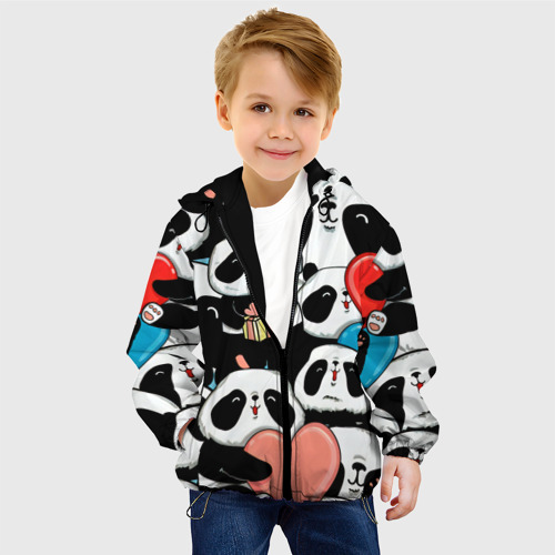 Детская куртка 3D с принтом Много панд, фото на моделе #1