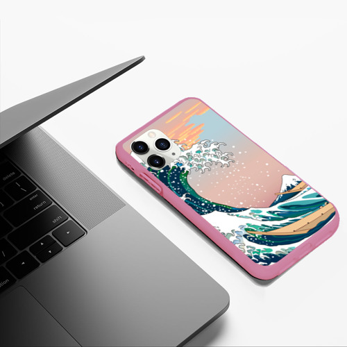 Чехол для iPhone 11 Pro Max матовый с принтом Большая волна в канагаве, фото #5