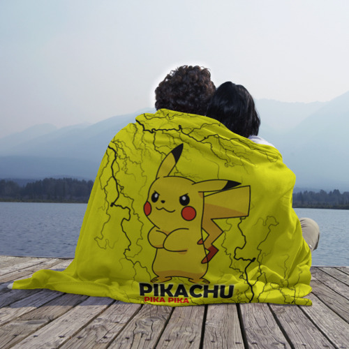 Плед 3D с принтом Pikachu Pika Pika, вид сбоку #3