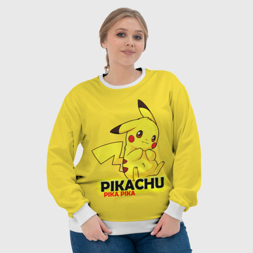 Женский свитшот 3D с принтом Pikachu Pika Pika, фото #4