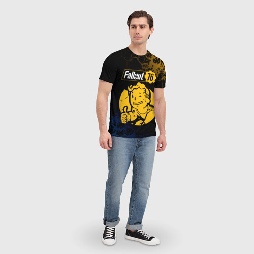 Мужская футболка 3D с принтом FALLOUT76, вид сбоку #3