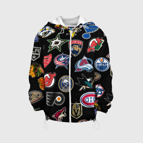 Детская куртка 3D с принтом NHL pattern, вид спереди #2