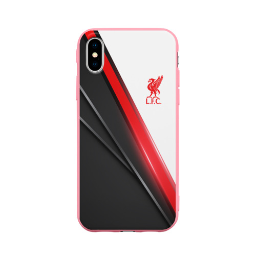 Чехол для iPhone X матовый с принтом Liverpool FC, вид спереди #2