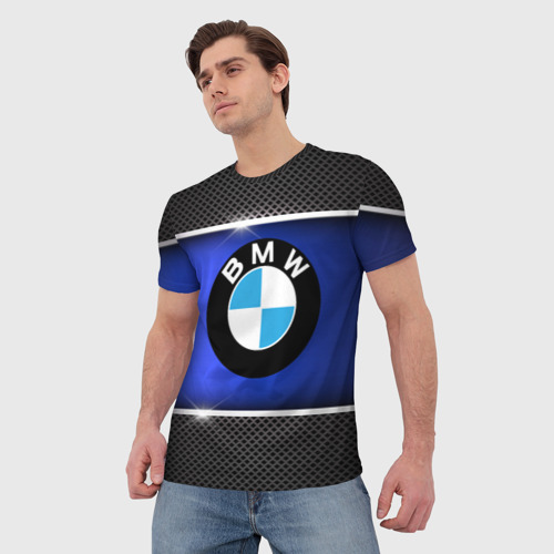 Мужская футболка 3D с принтом BMW, фото на моделе #1
