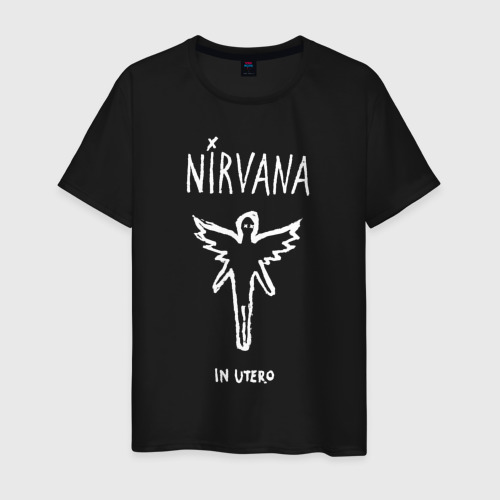Мужская футболка хлопок с принтом Nirvana In utero, вид спереди #2