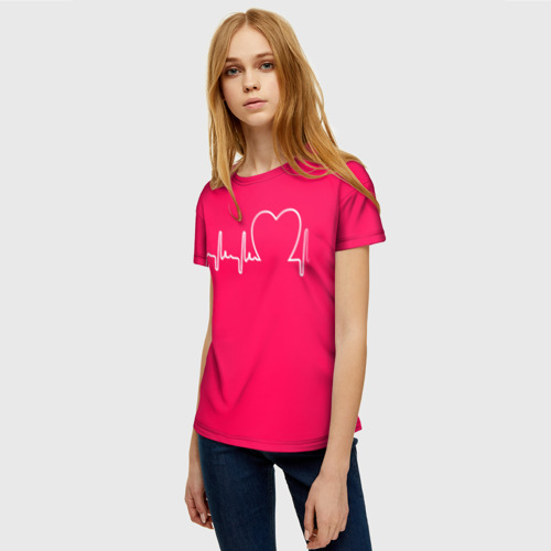 Женская 3D футболка с принтом Халат Кардиолога, фото на моделе #1
