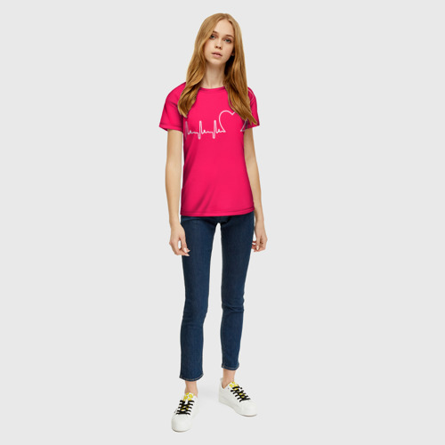 Женская 3D футболка с принтом Халат Кардиолога, вид сбоку #3