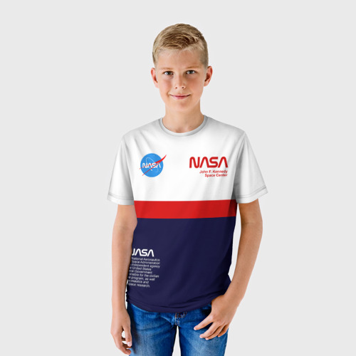 Детская футболка 3D с принтом NASA, фото на моделе #1