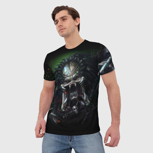 Мужская футболка 3D с принтом Predator, фото на моделе #1