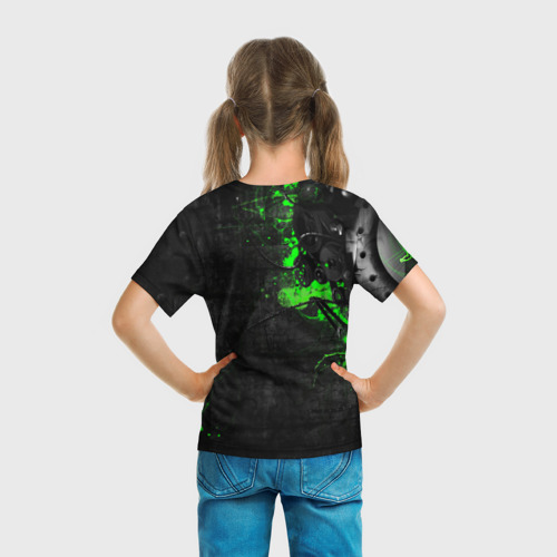 Детская футболка 3D с принтом RAZER, вид сзади #2