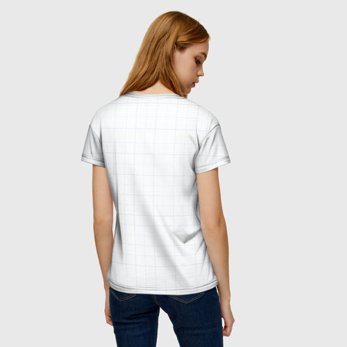 Женская 3D футболка с принтом Notebook sheet, вид сзади #2